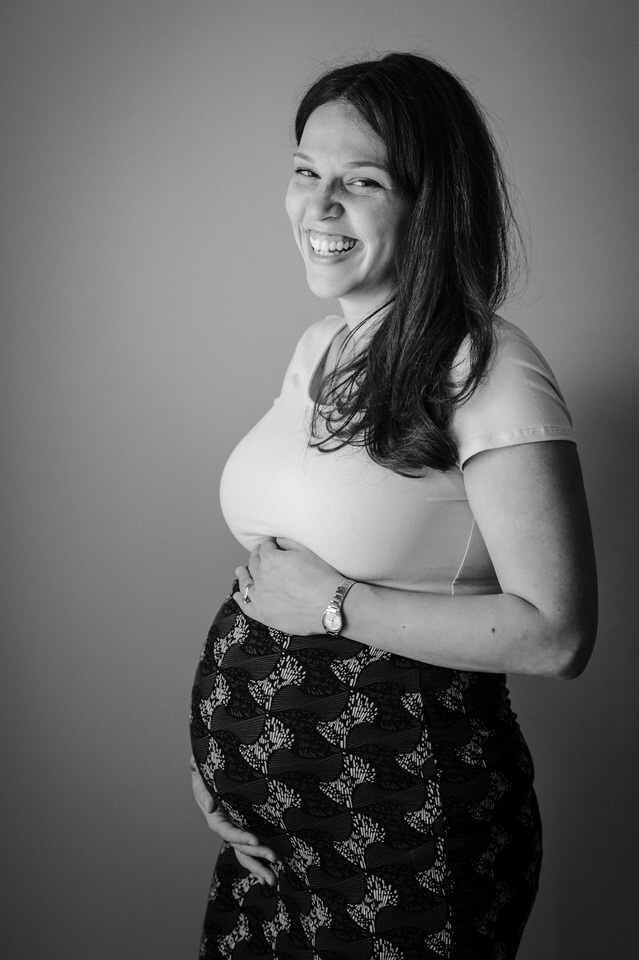 Smiling portrait of pregnant woman