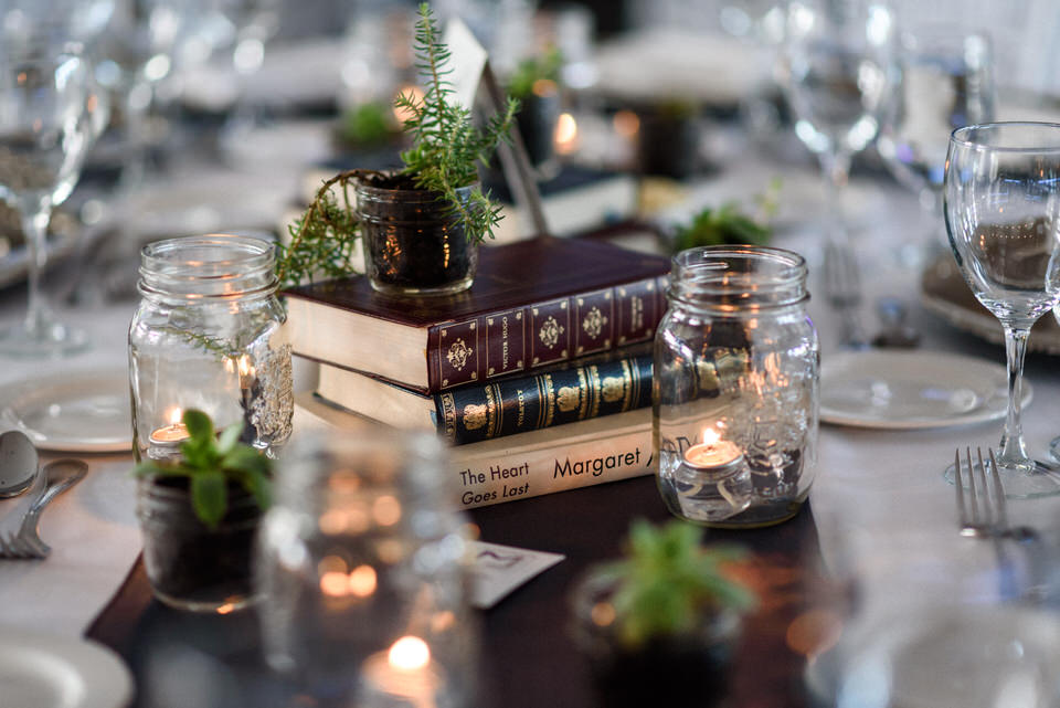 DIY wedding decor featuring their favourite books