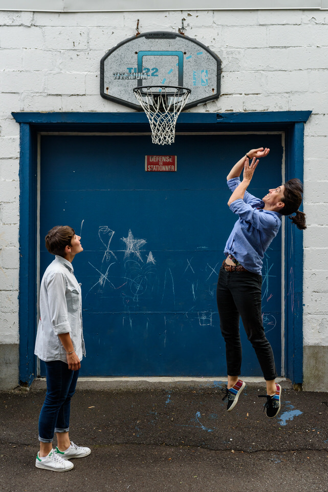 Alleyway engagement photos in Montreal