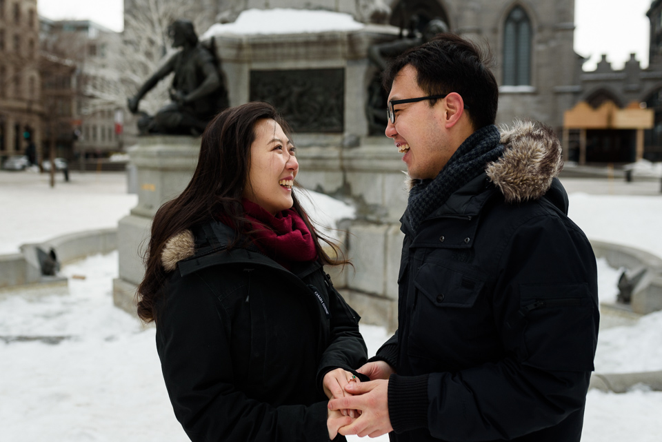 Just engaged photos after surprise proposal in Montreal 05